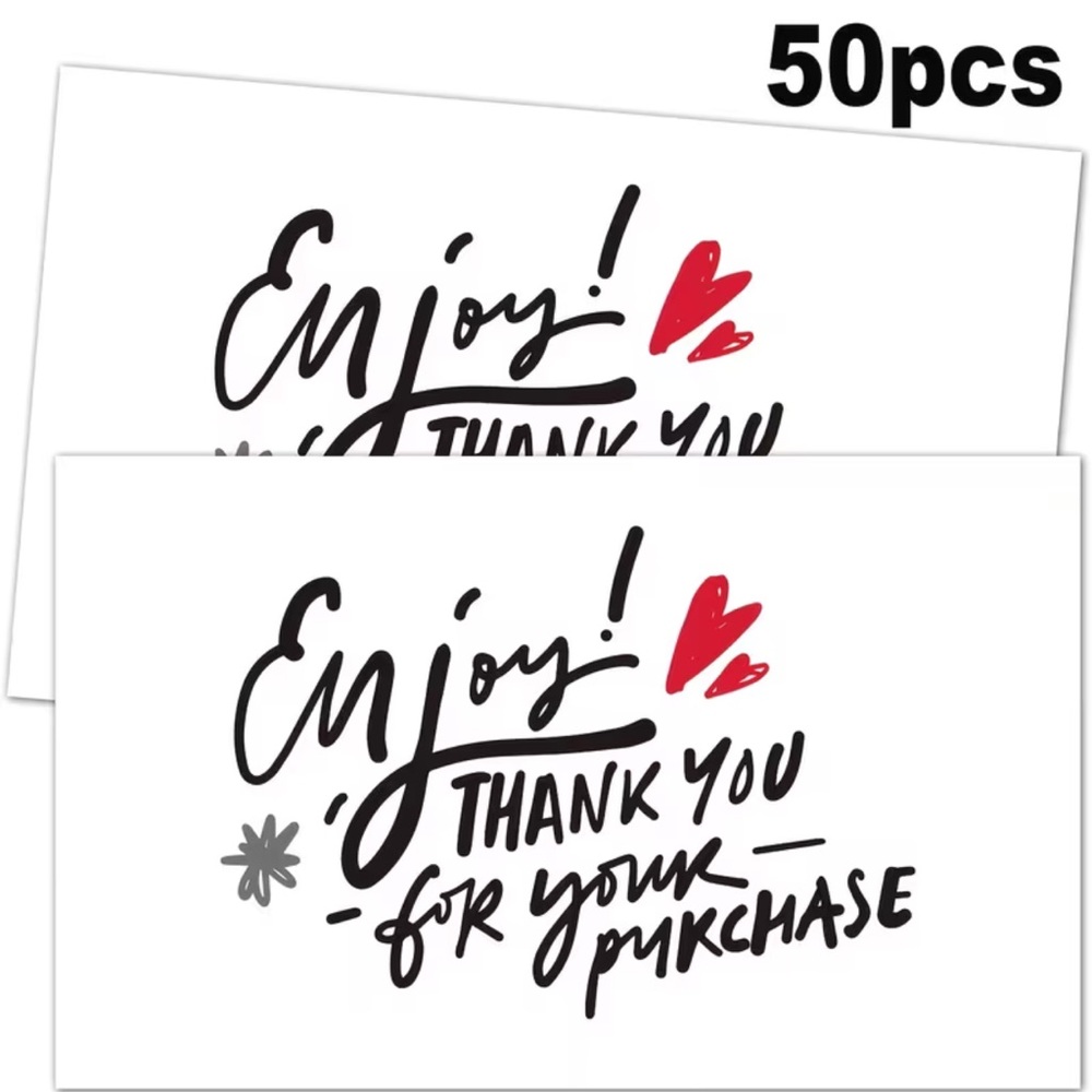 Thank You Cards with Red and Black Design 50pcs NEW